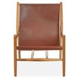 Kendari Lounge Chair - Dark Brown Leather with Teak Wood