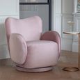 Bingham Swivel Chair - Dusky Pink Velvet Fabric