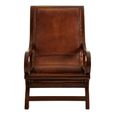 Inca Chair - Brown Leather with Footstool