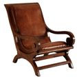 Inca Chair - Brown Leather with Footstool