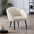Amari Accent Chair - Ivory Boucle Fabric