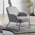 Davos Accent Chair - Grey Fabric - Living Room