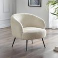Gigi Accent Chair - Ivory Boucle Fabric