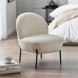 Lulu Accent Chair - Ivory Boucle Fabric