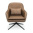 Bowery Swivel Chair - Brown Faux Leather