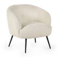 Gigi Accent Chair - Ivory Boucle Fabric
