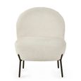 Lulu Accent Chair - Ivory Boucle Fabric
