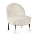Lulu Accent Chair - Ivory Boucle Fabric