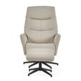 Priya Armchair with Footstool - Grey Fabric
