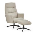 Priya Armchair with Footstool - Grey Fabric