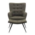 Katelyn Accent Armchair - with Footstool - Green Fabric
