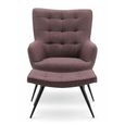 Katelyn Accent Armchair - with Footstool - Mulberry Fabric