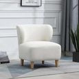 Josie Armless Accent Chair  White Fabric
