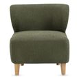 Josie Armless Accent Chair  Green Fabric