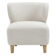 Josie Armless Accent Chair  White Fabric