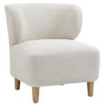 Josie Armless Accent Chair  White Fabric