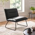 Saxon Lounge Chair - Black Faux Leather
