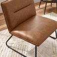 Saxon Lounge Chair - Tan Brown Faux Leather