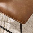 Saxon Lounge Chair - Tan Brown Faux Leather