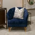 Clearance - Hensley Armchair - Navy Blue Velvet Fabric - A590