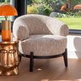 Montana Natural Fabric Accent Chair with Black Legs