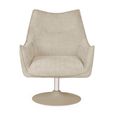 Caspian Swivel Lounge Chair - Ivory Chenille - Fabric and Metal