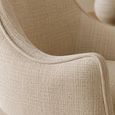 Caspian Swivel Lounge Chair - Ivory Chenille - Fabric and Metal