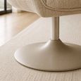 Caspian Swivel Lounge Chair - Ivory Chenille - Fabric and Metal