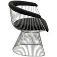 Anzio Chair - Black Velvet with Brushed Silver Base