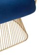 Anzio Chair - Navy Blue Velvet Fabric with Brushed Gold Base