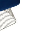Anzio Chair - Navy Blue Velvet Fabric with Brushed Silver Base