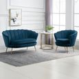 Ariel Occasional Armchair - Blue Velvet Fabric