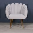 Arriba Occasional Chair - Light Grey Velvet - Scalloped
