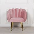 Arriba Occasional Chair - Pink Velvet - Scalloped