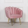 Arriba Occasional Chair - Pink Velvet - Scalloped