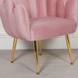 Arriba Occasional Chair - Pink Velvet - Scalloped