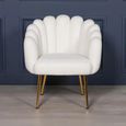 Arriba Occasional Chair - White Velvet - Scalloped