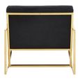 Azalea Lounge Chair - Black Velvet Fabric with Gold Metal Frame