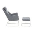 Azalea Lounge Chair - Grey Fabric with Footstool