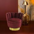 Beauly Accent Chair - Wine Velvet Fabric