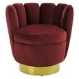 Beauly Accent Chair - Wine Velvet Fabric