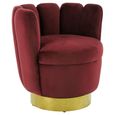 Beauly Accent Chair - Wine Velvet Fabric