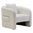 Bilani Chair - Curved - Cream Linen Fabric
