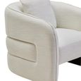Bilani Chair - Curved - Cream Linen Fabric