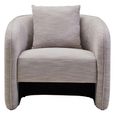 Bilani Chair - Curved - Grey Linen Fabric