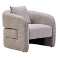 Bilani Chair - Curved - Grey Linen Fabric