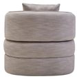 Bilani Chair - Curved - Grey Linen Fabric