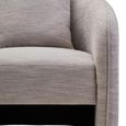Bilani Chair - Curved - Grey Linen Fabric