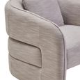 Bilani Chair - Curved - Grey Linen Fabric