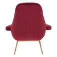 Billi Lounge Chair - Wine Velvet Fabric with Gold Legs